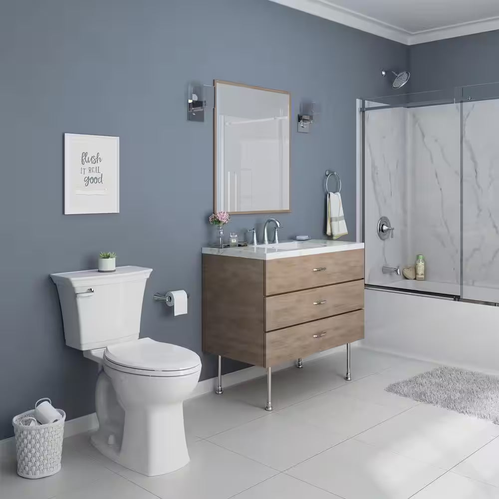 Rumson 2-Piece 1.28 GPF Single Flush Elongated Toilet in White Seat Is Included