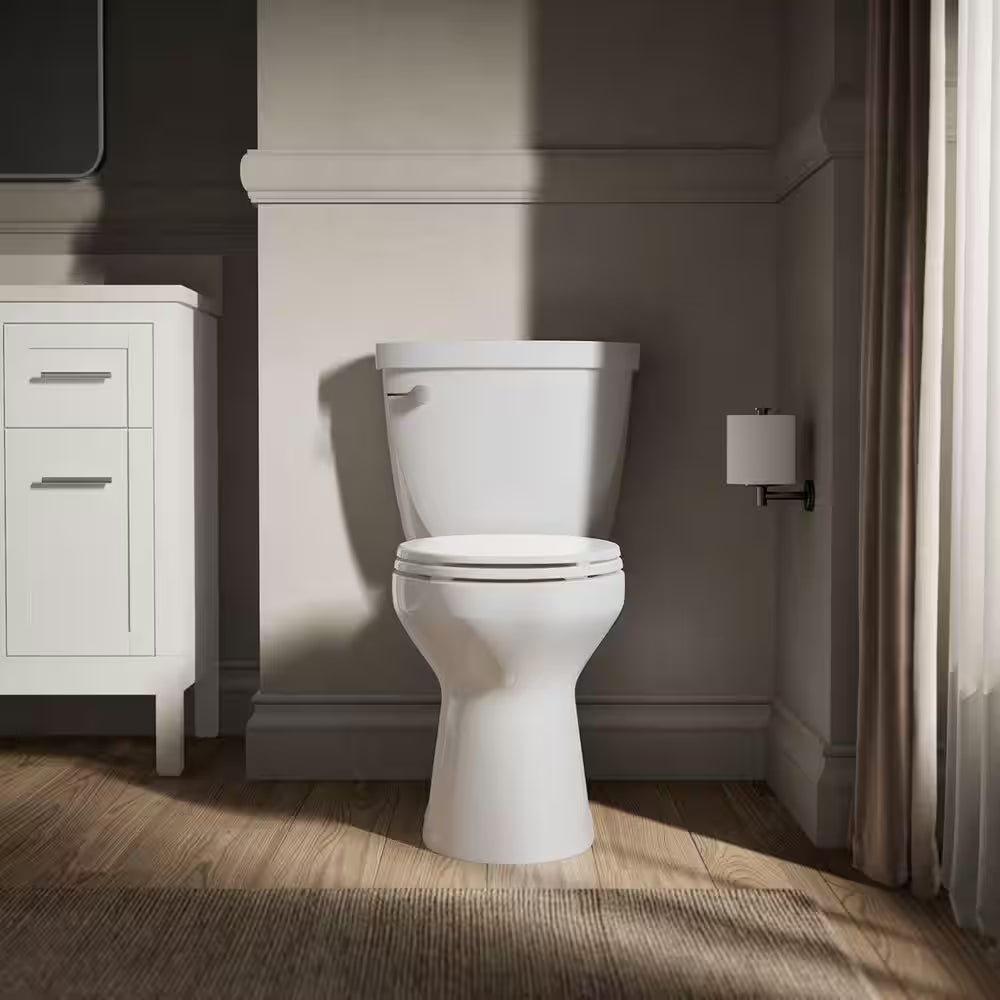 Cimarron 12 In. Rough in 2-Piece 1.28 GFP Single Flush Elongated Toilet in White with Soft Close Seat