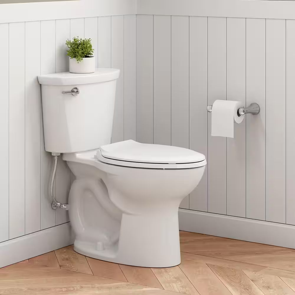 Cadet 10 In. Antimicrobial 2-Piece 1.28 GPF Single Flush Chair Height Elongated Front Toilet W/ Slow Close Seat in White