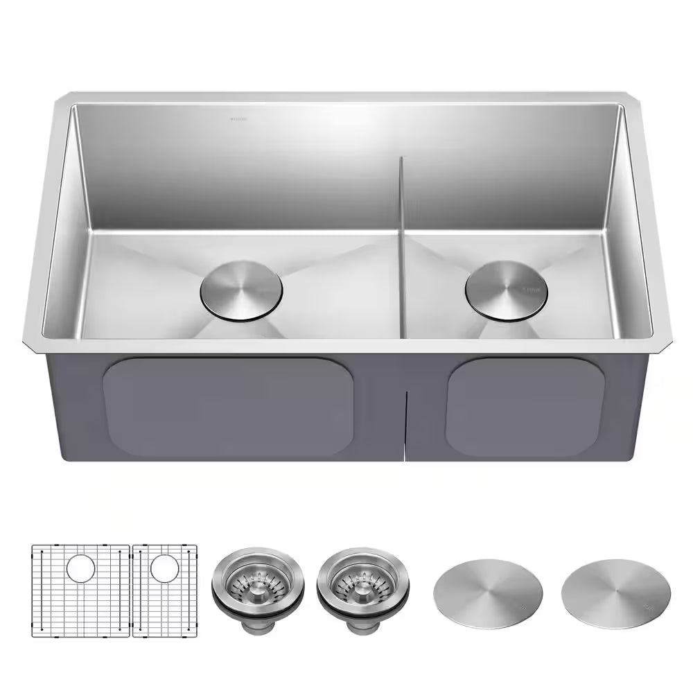 Standart PRO 32 In. Undermount Single Bowl 16 Gauge Stainless Steel Kitchen Sink with Accessories