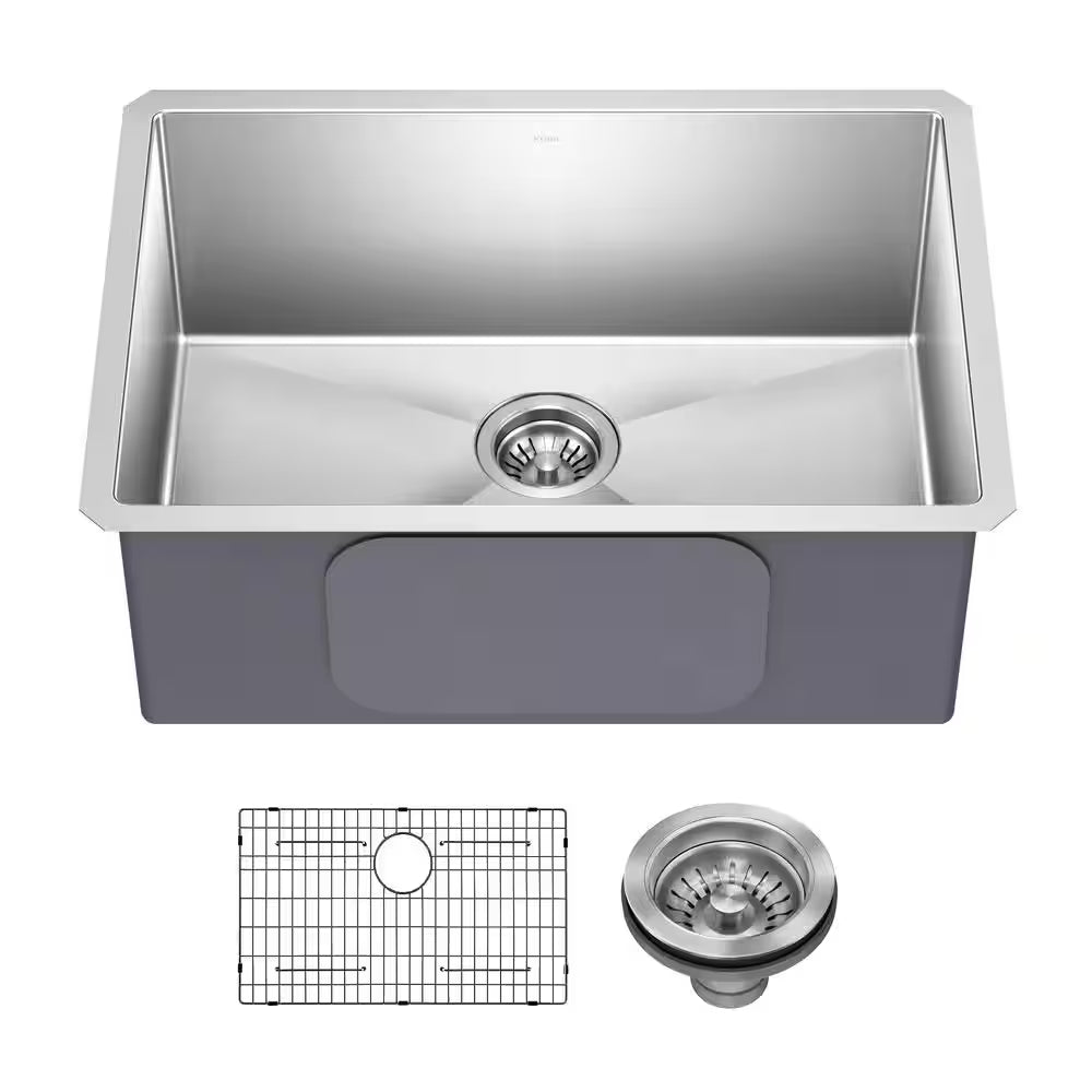 Standart PRO 32 In. Undermount Single Bowl 16 Gauge Stainless Steel Kitchen Sink with Accessories