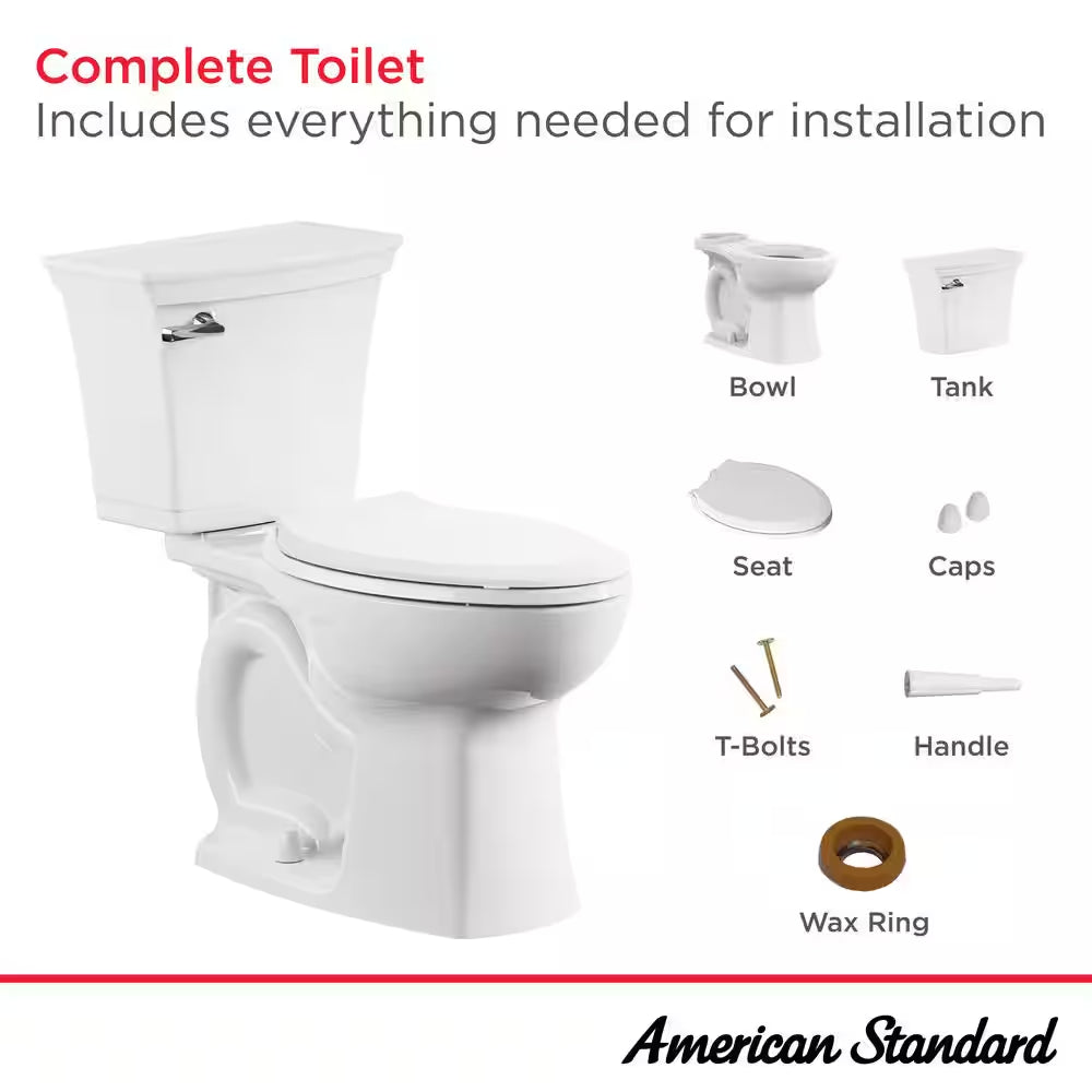 Rumson 2-Piece 1.28 GPF Single Flush Elongated Toilet in White Seat Is Included