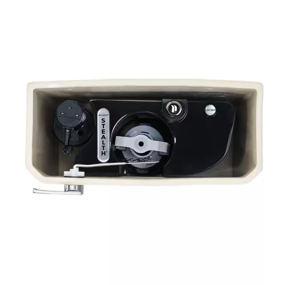 Power Flush 12 Inch Rough in One-Piece 1.28 GPF Single Flush Elongated Toilet in White Seat Included