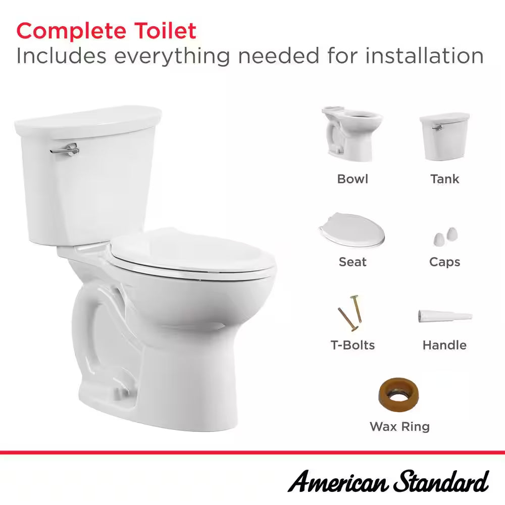 Cadet 10 In. Antimicrobial 2-Piece 1.28 GPF Single Flush Chair Height Elongated Front Toilet W/ Slow Close Seat in White