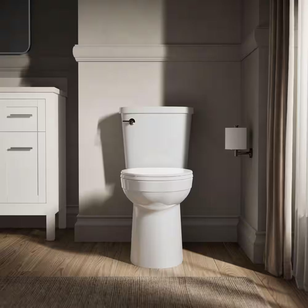 Joist 2-Piece Complete Solution 1.28 GPF Single Flush Elongated Toilet in White (Seat Included)