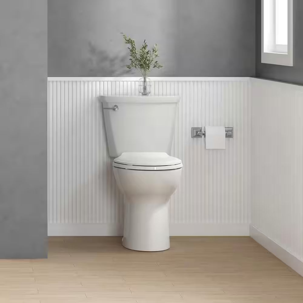 Cadet 12 In. Antimicrobial 2-Piece 1.28 GPF Single Flush Chair Height Elongated Toilet with Slow Close Seat in White