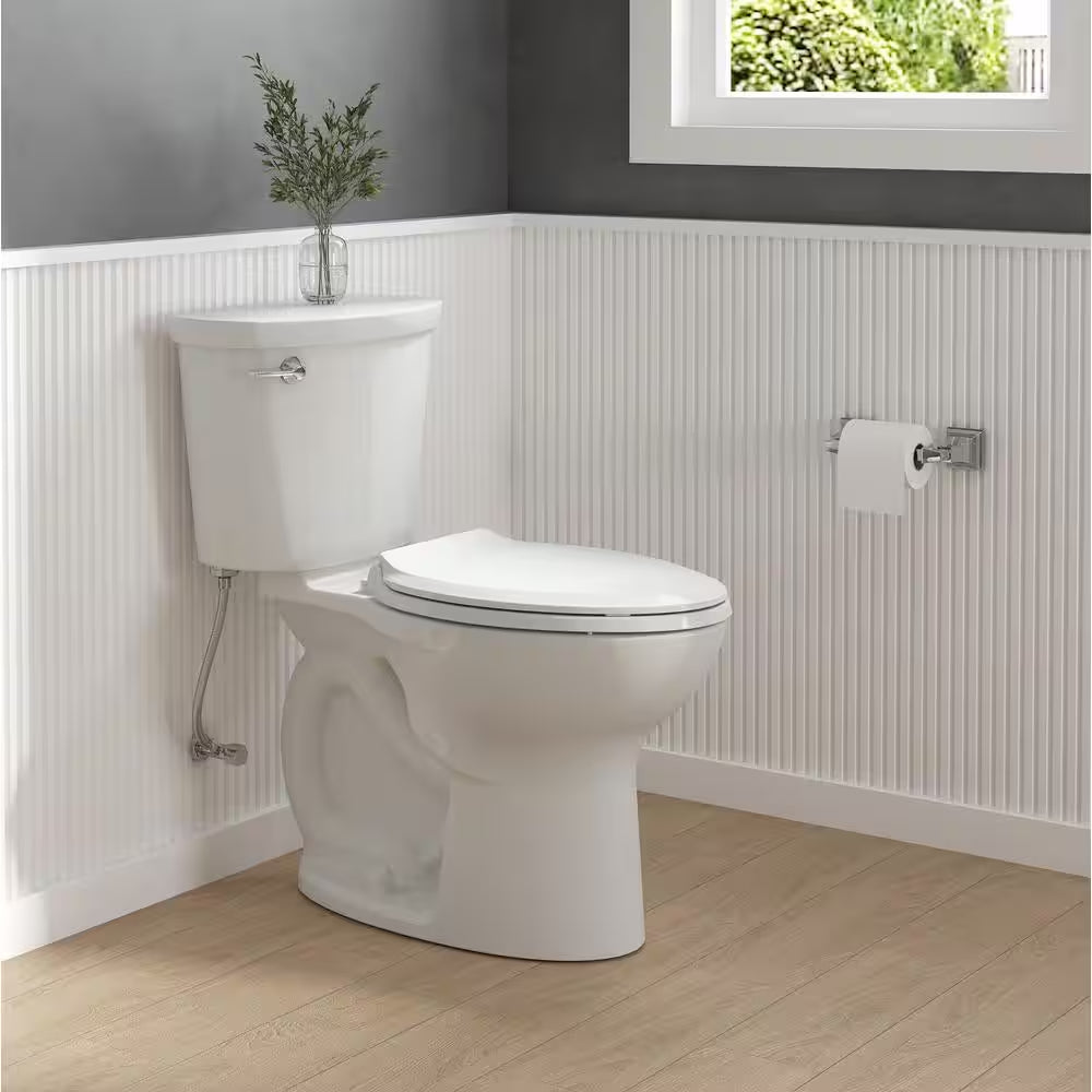 Cadet 12 In. Antimicrobial 2-Piece 1.28 GPF Single Flush Chair Height Elongated Toilet with Slow Close Seat in White