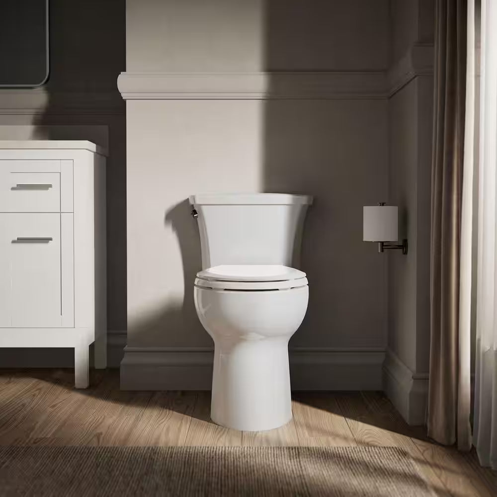 Highline Arc 12 In. Rough in 1-Piece 1.28 GFP Single Flush Elongated Chair Height Toilet in White with Soft Close Seat