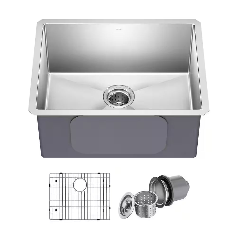Standart PRO 32 In. Undermount Single Bowl 16 Gauge Stainless Steel Kitchen Sink with Accessories