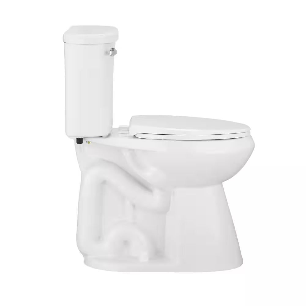 Power Flush 2-Piece 1.28 GPF Single Flush Extra Tall Elongated Toilet in White with Slow-Close Seat Included