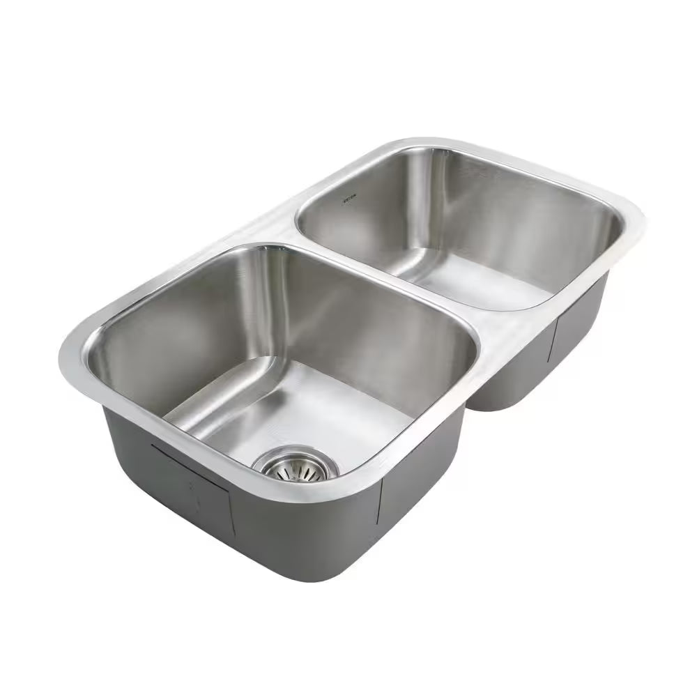 Eston 31 In. Stainless Steel Undermount 50/50 Double Bowl Kitchen Sink - STD-2100-1