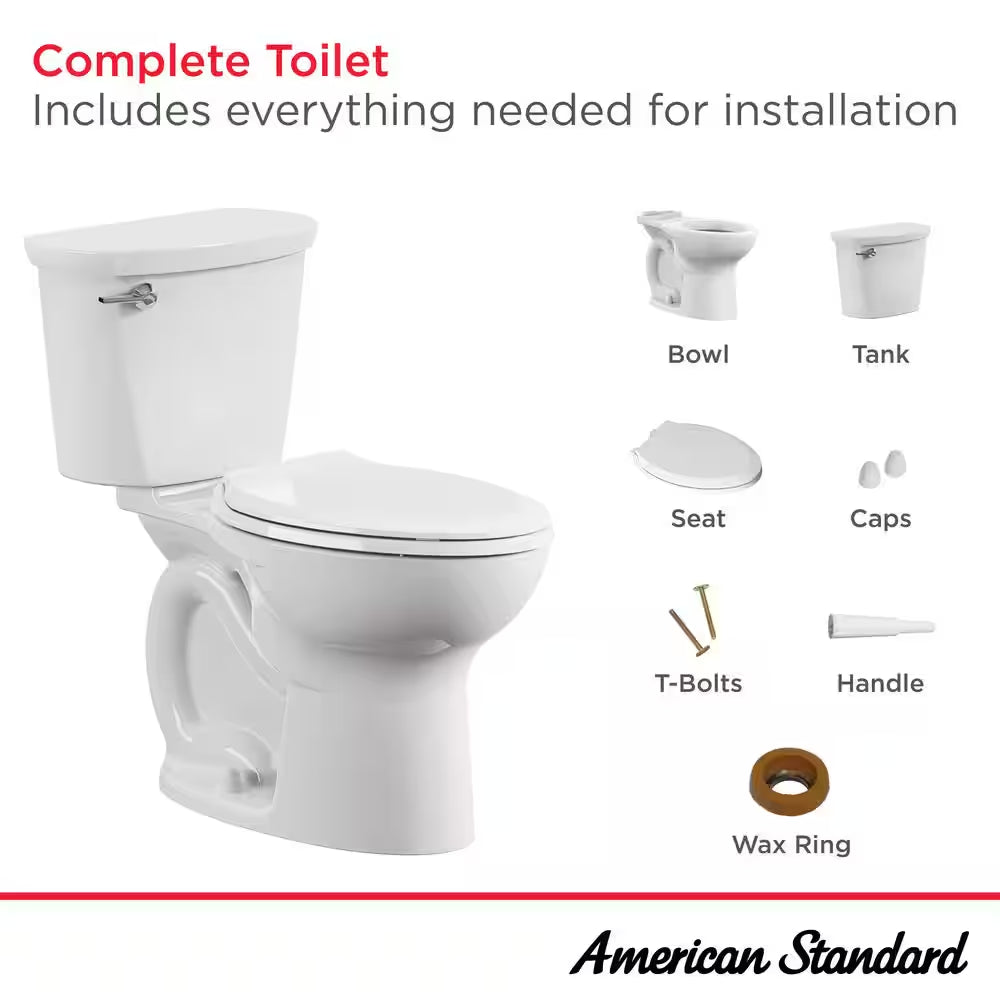 Cadet 12 In. Antimicrobial 2-Piece 1.28 GPF Single Flush Chair Height Elongated Toilet with Slow Close Seat in White