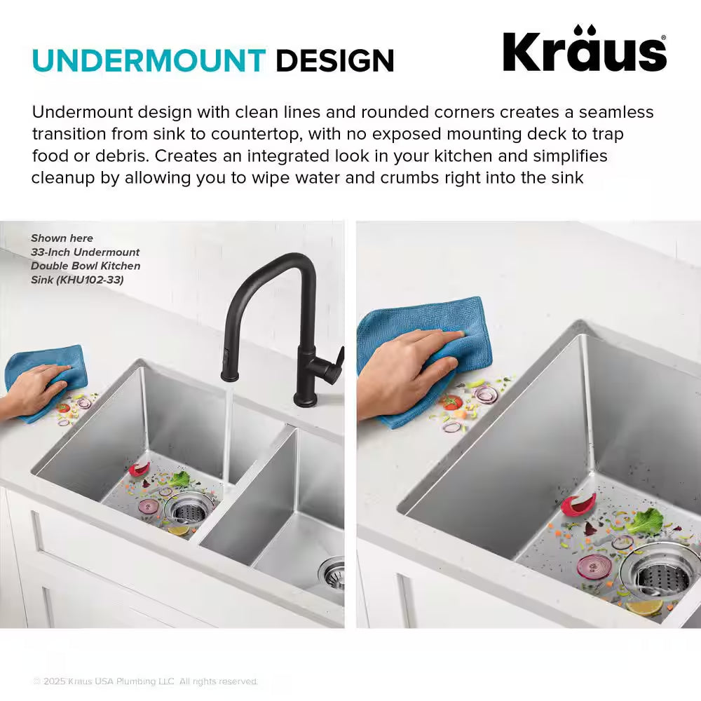 Standart PRO 32 In. Undermount Single Bowl 16 Gauge Stainless Steel Kitchen Sink with Accessories