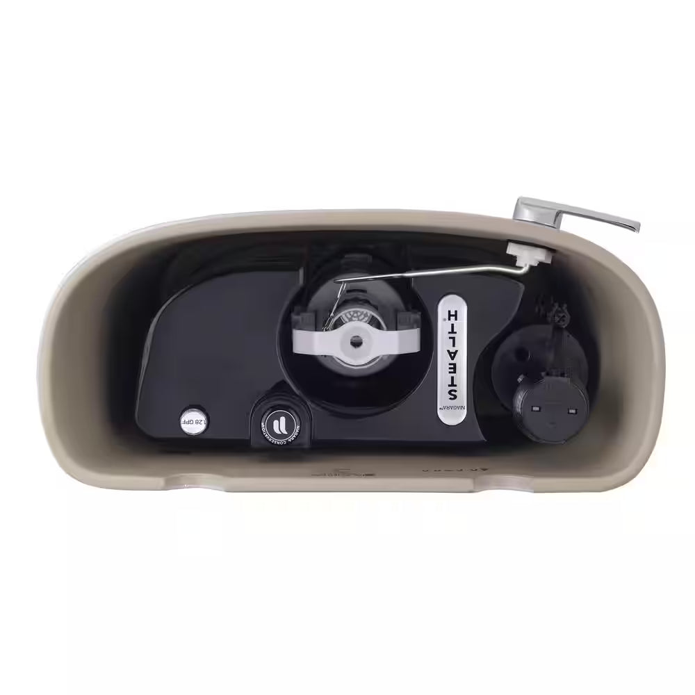 Power Flush 12 Inch Rough in Two-Piece 1.28 GPF Single Flush Elongated Toilet in White Seat Included