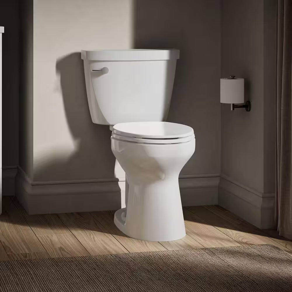 Cimarron 12 In. Rough in 2-Piece 1.28 GFP Single Flush Elongated Toilet in White with Soft Close Seat