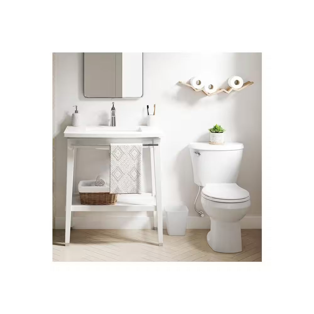 Reliant 12 In. Rough in 2-Piece 1.28 GPF Single Flush Elongated Toilet with Slow Close Seat in White