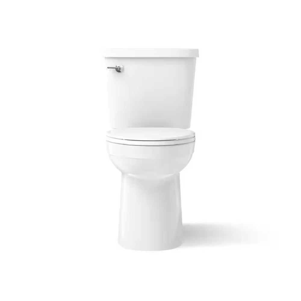 Joist 2-Piece Complete Solution 1.28 GPF Single Flush Elongated Toilet in White (Seat Included)