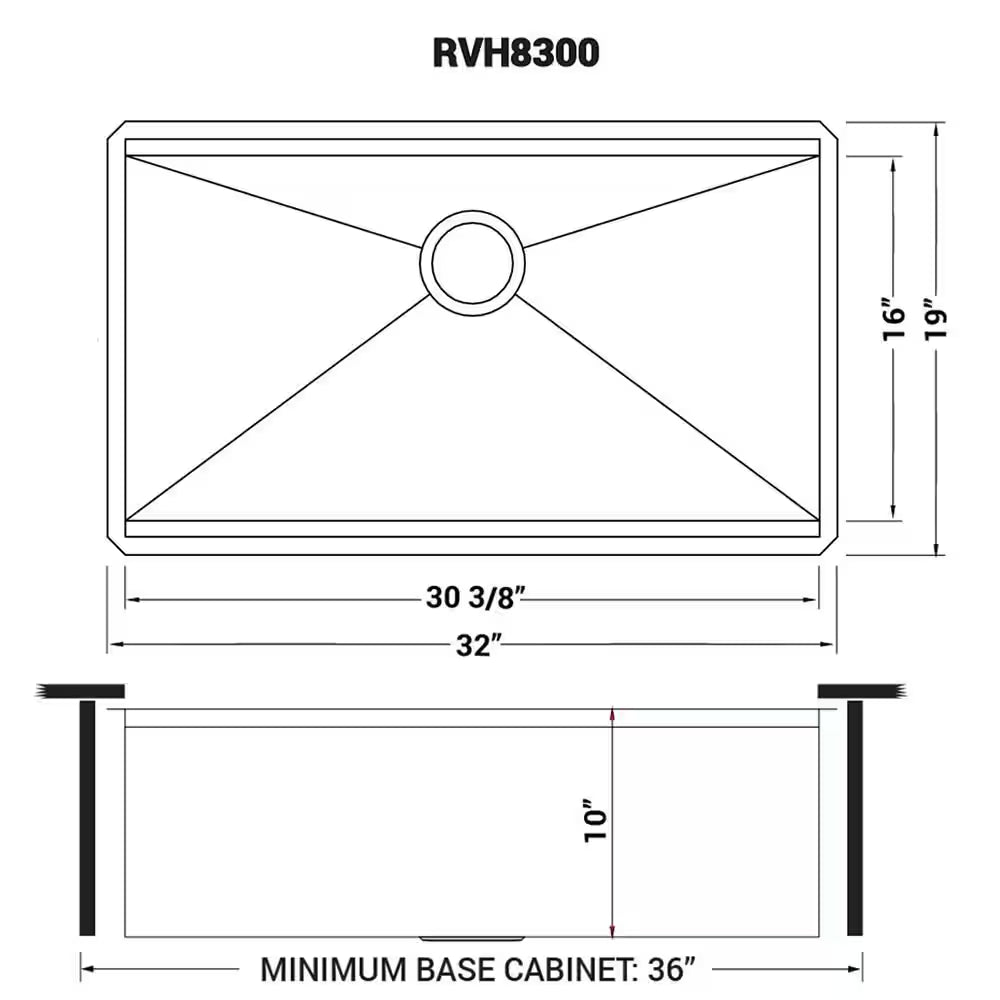 Roma 32 In. Undermount Single Bowl 16-Gauge Stainless Steel Workstation Kitchen Sink with Accessories