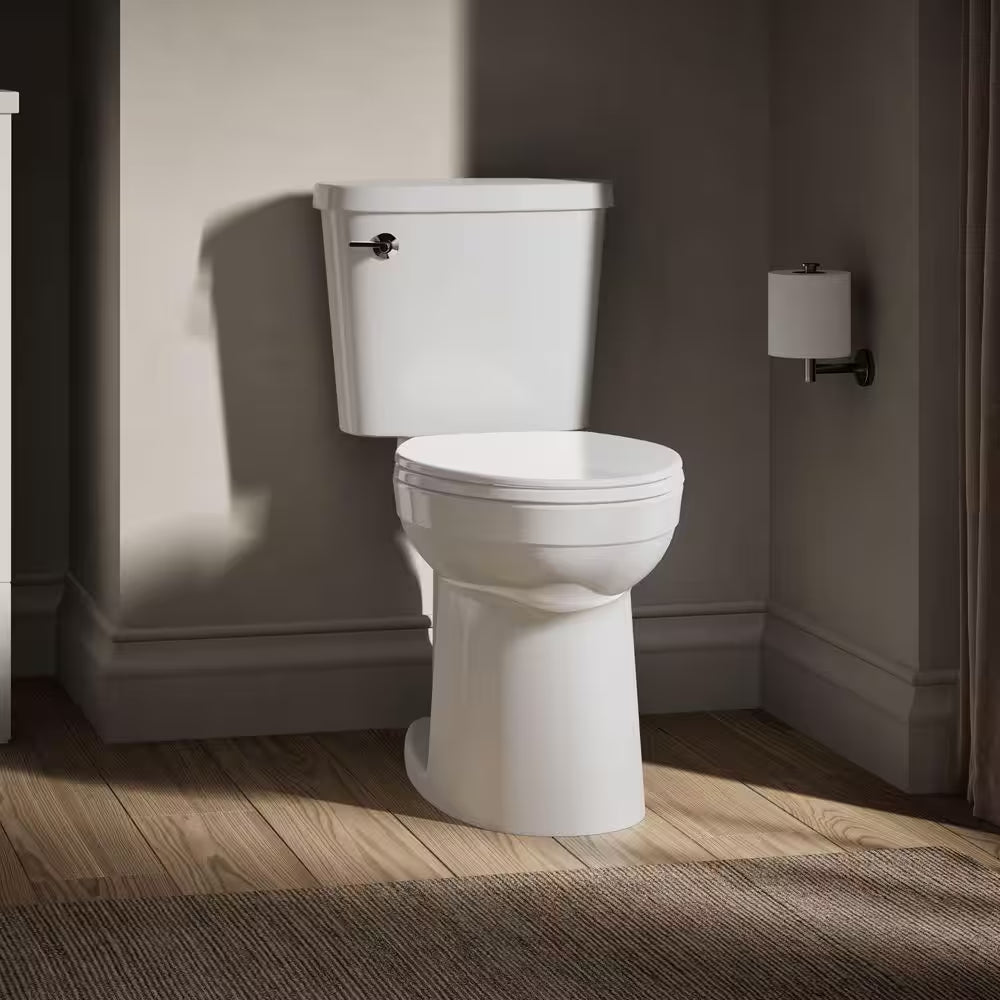 Joist 2-Piece Complete Solution 1.28 GPF Single Flush Elongated Toilet in White (Seat Included)