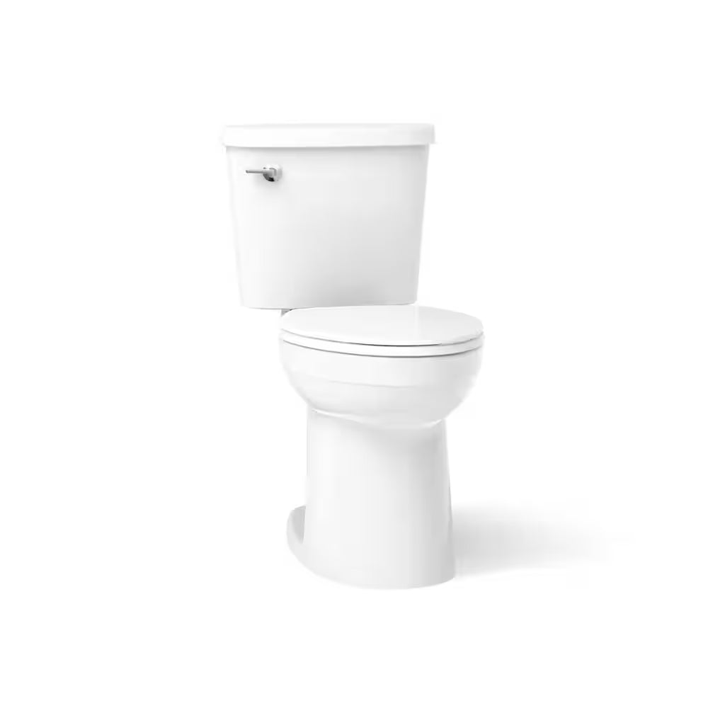 Joist 2-Piece Complete Solution 1.28 GPF Single Flush Elongated Toilet in White (Seat Included)